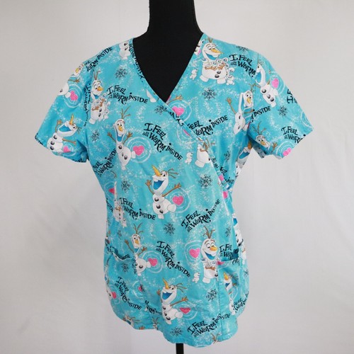 Disney Peeling Top Damen mittelblau gefroren Olaf kurzärmelige medizinische Uniform