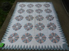 Vintage Dresden Plate Quilt 67" x 80"