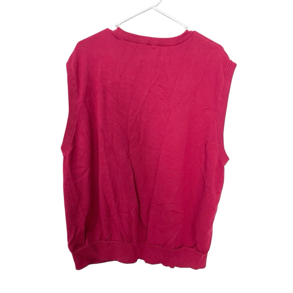 Chaleco Suéter Saddlebred Para Hombre XXL Patrón Argyle Granate Azul Papá Usar Preppy Foto 2 de 4