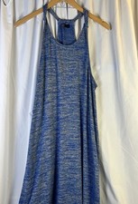Gap Racer Back Heather Midi Blue Sun Dress Beach Wear Large EUC