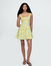 Gap Woman’s Lemon Mini Sun Dress Size Large. NWT $90 (069)