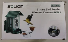 SOLIOM Bird Feeder with Camera Solar Powered, Smart AI, Metal Case, Green