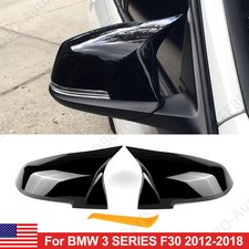 GLOSS BLACK WING MIRROR COVERS CAPS FOR BMW 3...