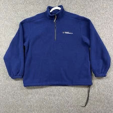 Vintage Microsoft Windows 2000 Fleece Sweater Mens Large Blue 1/4 Zip USA Made