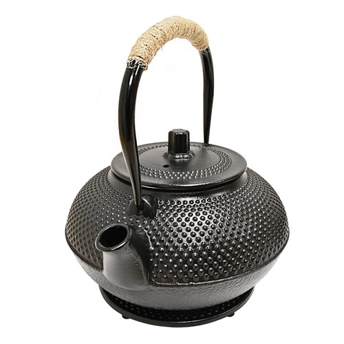 Teekanne 1,5L aus Gusseisen mit Stövchen Japanische Sieb aus Edelstahl - Bild 5 von 12