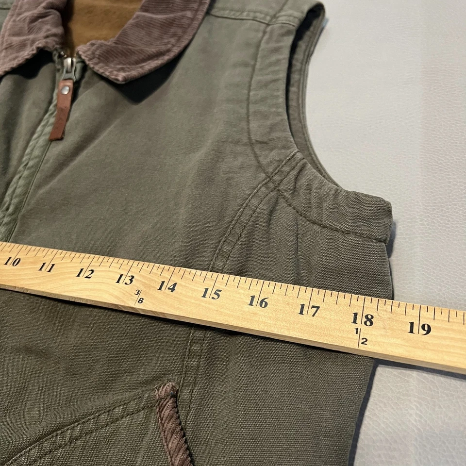 Woolrich Mujeres Oliva Lona Vellón Línea Pana Ropa de Trabajo Cremallera Chaleco Chaqueta-S-2753 Foto 4 de 4