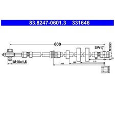 2x ATE Bremsschlauch vorne 24739774