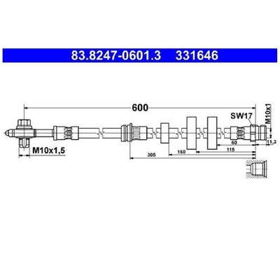 2x ATE Bremsschlauch vorne 24739774