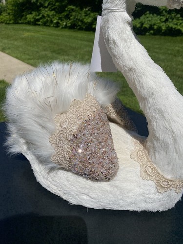 12x7x15" Decorative Crowned Swan Pair Home Decor Ornament Adornment Furnishings - Picture 9 of 13