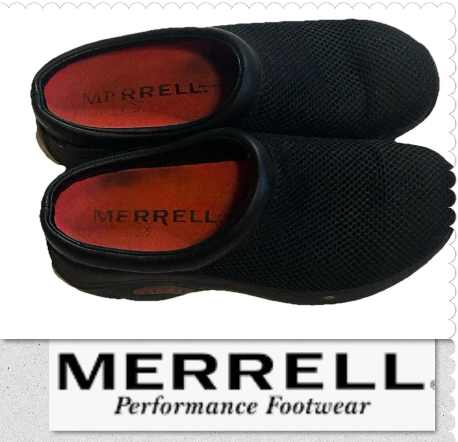 Merrell Clogs - Women’s Size 8 Encore Breeze Shoes Black Mesh Leather - Slip On-image