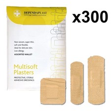 300 x Assorted High Quality - Low Allergy Multisoft Plasters - First Aid  Joblot
