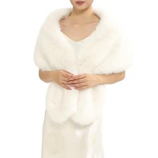 Fur Collar Scarf for Women Faux Fur Scarves Neck Palencia Collection 2 - White