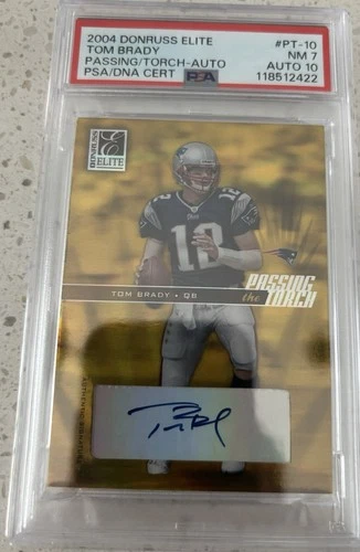 2004 Donruss Elite Tom Brady Passing The Torch Auto /100 PSA 7 AUTO 10!