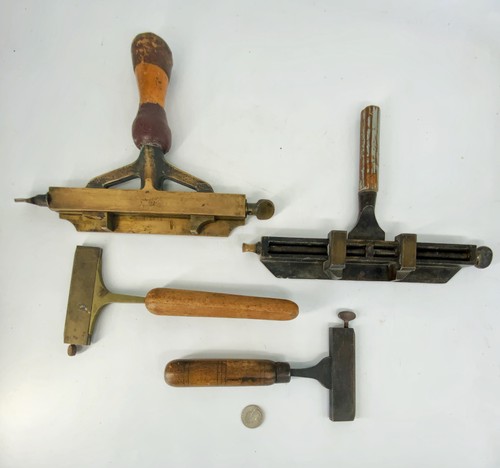 Antique 19th c  Bookbinders type set holders & tools V. Petibon Paris binding