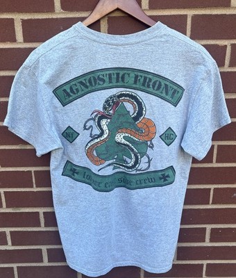 Vintage 1990s Agnostic Front Snake Tattoo NYHC Lower East Side Crew Tshirt Merch