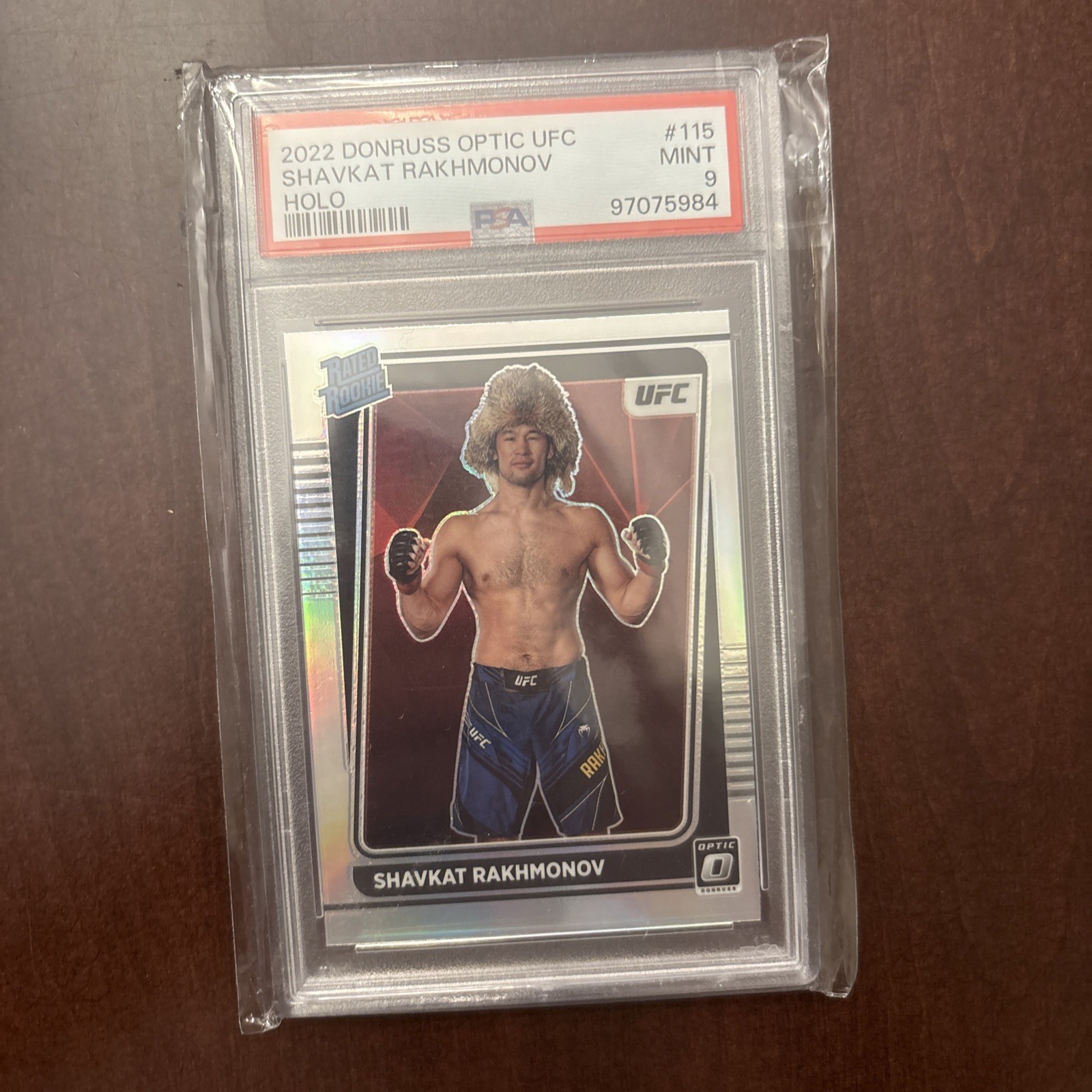 2022 Panini Donruss Optic UFC - Rated Rookie Shavkat Rakhmonov #115 Holo  (RC)