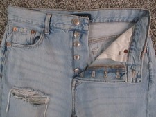 Aeropostale Jeans Womens 8 Blue 90s Baggy High Rise Distressed Ripped 29x30