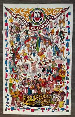 Ringling Bros & Barnum & Bailey Circus - Greatest Clowns on Earth 1977  POSTER