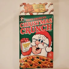 QUAKER Cereal Box 1991 Cap'n Crunch CHRISTMAS CRUNCH W/ NEW Sealed Surprise Gift