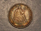 1864 S Seated Liberty Half Dime (Fine, Rare, & Attractive)