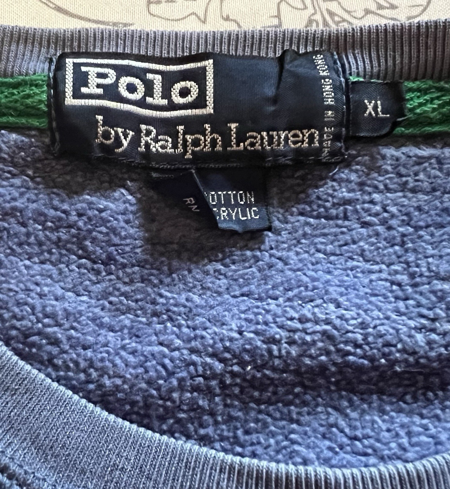 Polo Ralph Lauren vintage felpa uomo XL colore malva con logo rosa pony