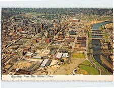 Postcard Aerial View Des Moines Iowa USA
