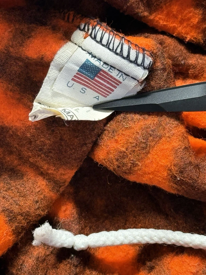 Cabela's Hecho en EE. UU. Pantalones de Vellón Hombres L Naranja Brillante Camuflaje Caza Exterior Unión Foto 4 de 4