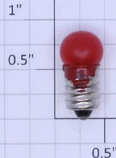 Lionel 1447R 18 Volt Screw Base Translucent Red Small Globe Light Bulb