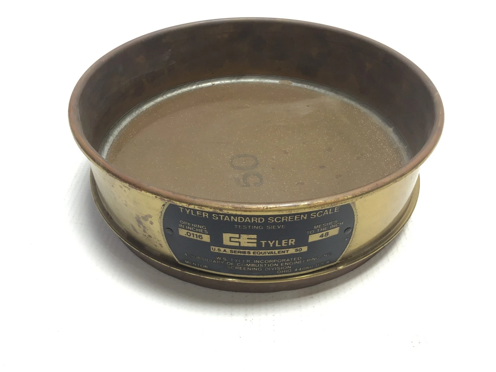 W.S Tyler Standard Screen Scale Testing Sieve 48 Mesh Series 50 .0116 Opening...