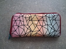 Geldbörse Portemonnaie mehrfarbig groß aus Kunstleder - Handarbeit