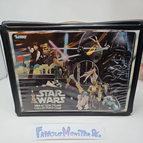 VINTAGE KENNER STAR WARS 1978 VINYL CARRY CASE WITH INSERT & BOTH TRAYS