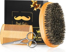 Beard Brush Beard Comb Set, Stocking Stuffers Gifts for Men Beard Care Kit