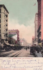 1907 View of Spring Street Los Angeles California CA UDB Postcard E14