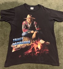 Tracy Lawrence Vintage Shirt Black Szie Large 2 Sided. Single Stitch