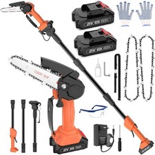 2in1 Cordless Chainsaw Pole Saw, High Branch Saw & Handheld 6" Chainsaw, Recharg