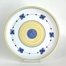 Vintage CALECA MARINA ITALY 11.25" Large Plate Blue & Yellow Hand Painted Read