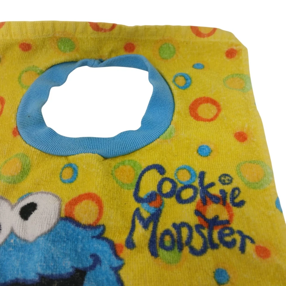 Vintage 1990s Sesame Street Cookie Monster Terry Cloth Bib Kids Pullover #D19 - Image 2 of 4