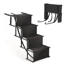 Hundetreppe Rampe Hunderampe Klapptreppe Haustiertreppe 4-stufig für Auto