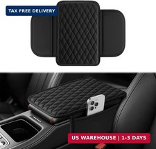 Car Center Console Cover, Upgraded Leather Car Armrest Cushion with 2 Storage Po