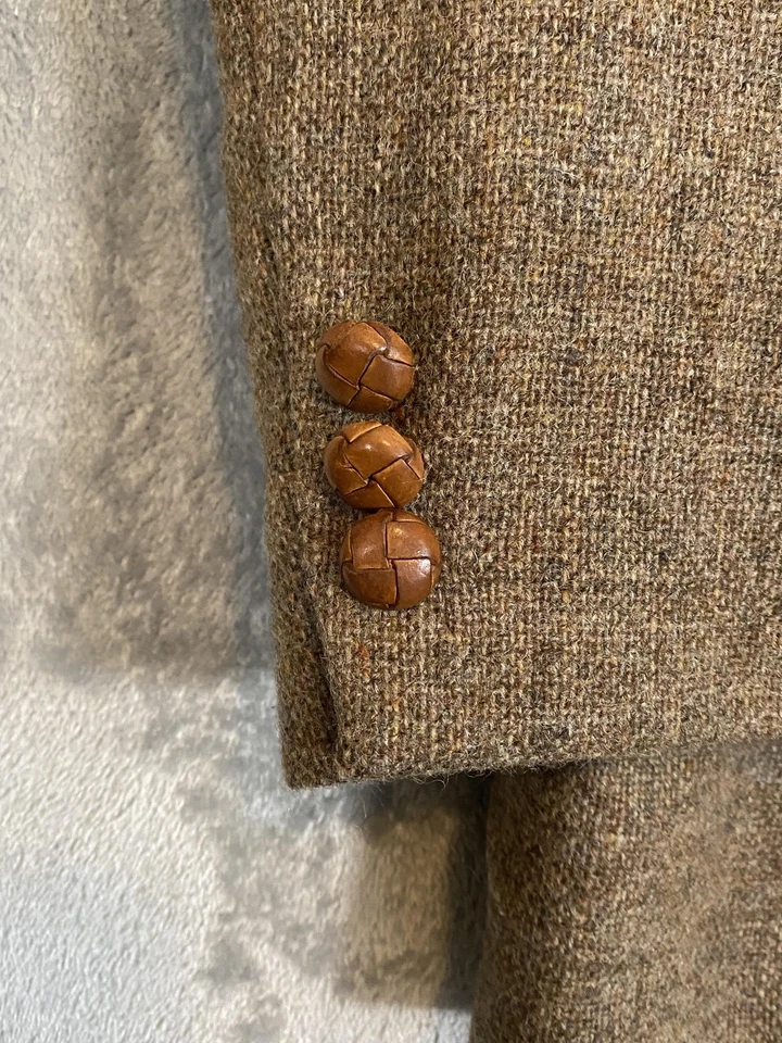 Blazer vintage Kuppeheimer para hombre 44 R marrón tweed lana abrigo deportivo años 90 negocios Foto 2 de 4