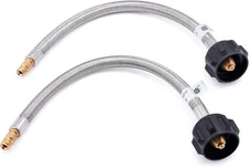 GasSaf RV Propane Pigtail Hose 18-Inch Stainless Steel 2 PCS