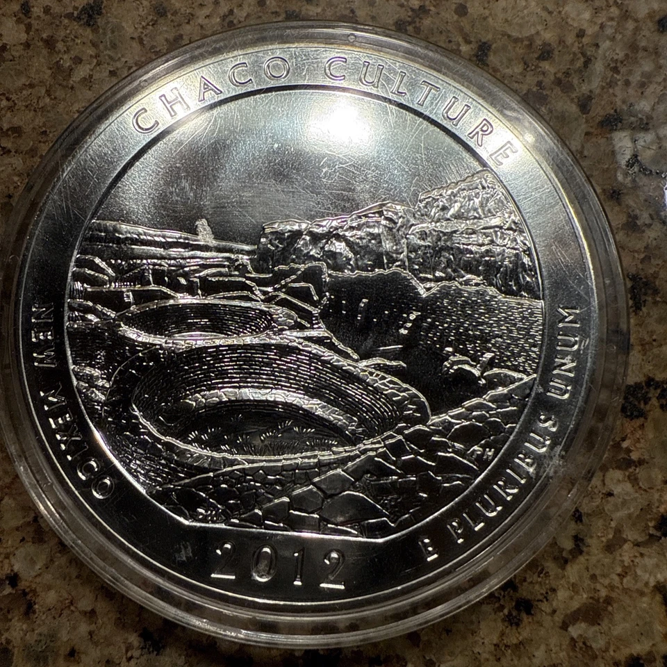 2012  5 oz Silver Chaco Culture Coin Proof - Image 2 of 4