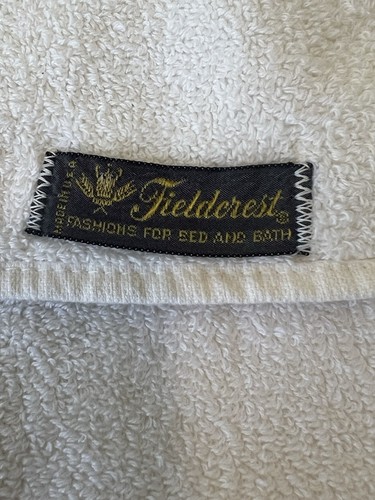 Vintage Fieldcrest Bath Towel Avocado Green Harvest Gold Orange Stripe Retro 70s - Picture 5 of 7