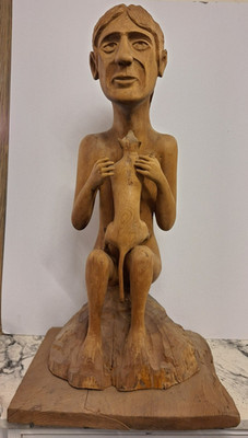 Topsfield, Ma. folk art artist / wood carver Conrad S. Tronenes statue