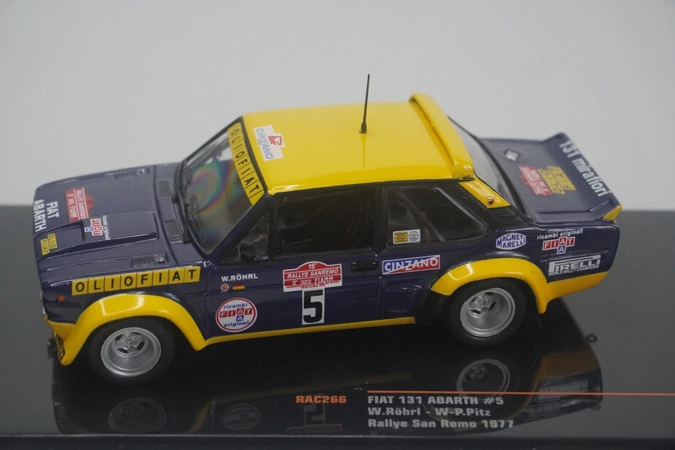 B21 1:43 IXO RAC266 FIAT 131 ABARTH #5 RALLYE SAN REMO 1977 ROHRL MIB TRÈS... - Photo 3/4