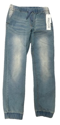 Ring of Fire Boys Size XL Ease Knit Denim Jogger Pants Drawstring Waist NWT