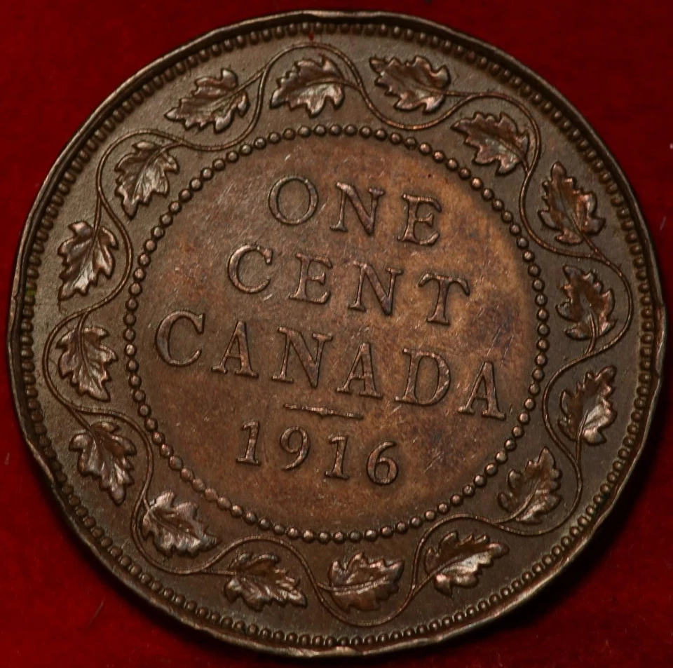 🇨🇦 Uncirculated 1916 King George V One Cent Large Coin Canada - Image 2 of 2