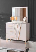 Schminktisch Mit Spiegel Schlafzimmer Weiß Einfarbig Rechteckig Modern Design