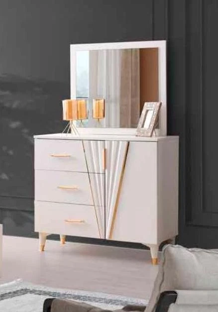 Schminktisch mit Spiegel Schlafzimmer Weiß Einfarbig Rechteckig Modern Design - Bild 1 von 1
