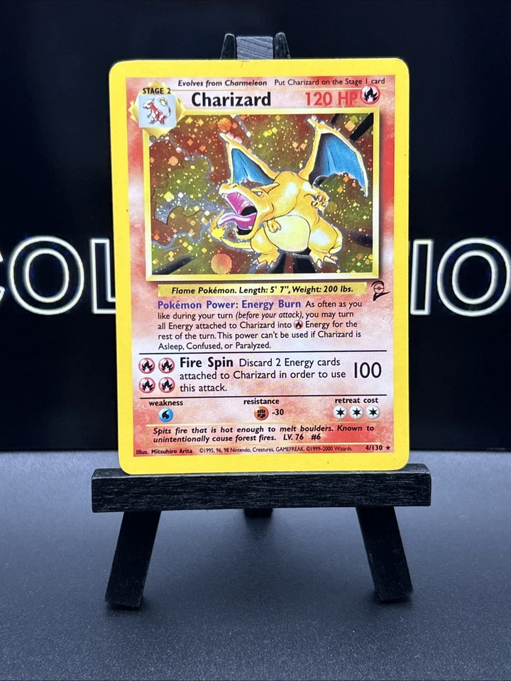 Charizard 4/130 Holo Rare Base Set 2 Pokemon Card WOTC - Image 2 of 4